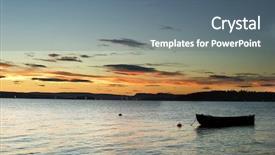  Presentation with arizona sunset view - Cool new presentation theme with stress fish - wide angle view backdrop and a ocean colored foreground