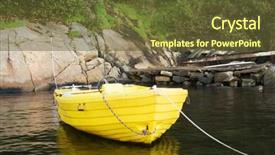  Presentation with boat - Beautiful presentation design featuring halloween decoration four pumpkin in front of home backdrop and a tawny brown colored foreground