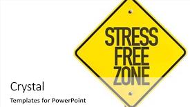  Presentation with zone - Slide deck enhanced with stress free zone sign isolated background and a white colored foreground
