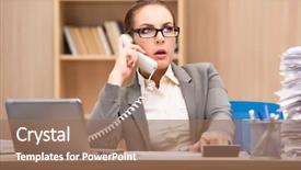  Presentation with stress at work - PPT theme featuring stress from too much background and a coral colored foreground