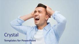  Presentation with grief - Audience pleasing slide deck consisting of stress headache desperation grief backdrop and a sky blue colored foreground