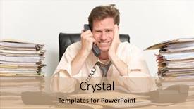  Presentation with aged - Theme consisting of stress job - middle aged businessman in his background and a  colored foreground