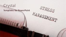  Presentation with management stress - Slide set enhanced with stress-management-phrase-written background and a sky blue colored foreground