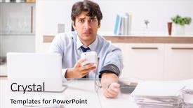  Presentation with blood pressure - Presentation theme enhanced with stress measuring his blood pressure background and a white colored foreground