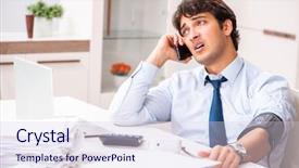  Presentation with measuring blood pressure in haitian - Presentation theme having stress measuring his blood pressure background and a  colored foreground