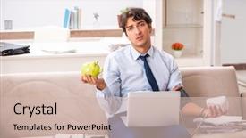  Presentation with measuring blood pressure in haitian - Audience pleasing PPT theme consisting of stress measuring his blood pressure backdrop and a  colored foreground