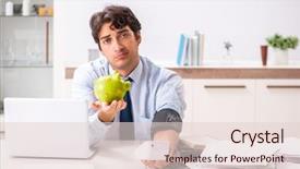  Presentation with blood pressure - Amazing slides having stress measuring his blood pressure backdrop and a  colored foreground