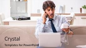  Presentation with measuring blood pressure in haitian - Beautiful presentation theme featuring stress measuring his blood pressure backdrop and a  colored foreground