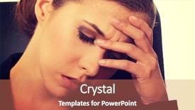  Presentation with children trouble - PPT layouts having stress mental - pensive woman having a big background and a coral colored foreground