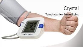 Presentation with blood test - Beautiful theme featuring stress meter - blood pressure check test monitor backdrop and a white colored foreground
