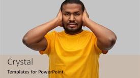  Presentation with african people - Presentation theme enhanced with stress-noise-and-people-concept background and a gold colored foreground