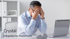  Presentation with entrepreneur - Amazing PPT theme having stress people concept - stressed backdrop and a light blue colored foreground