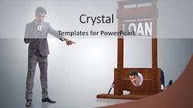  Presentation with borrowing - Presentation enhanced with stress professionnel - business concept of debt background and a light gray colored foreground