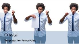  Presentation with african american in computer class business - Theme consisting of stress professionnel - collage of african american young background and a  colored foreground