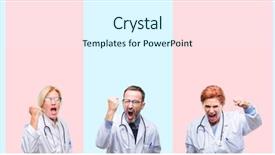  Presentation with collage medical - Amazing slides having stress professionnel - collage of group professionals doctors backdrop and a  colored foreground