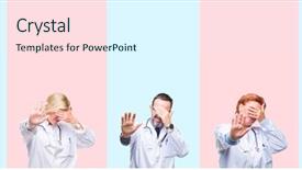  Presentation with collage medical - Slides enhanced with stress professionnel - collage of group professionals doctors background and a  colored foreground