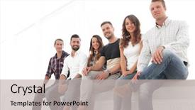  Presentation with young people diversity - Audience pleasing slide deck consisting of stress professionnel - young creative people sitting backdrop and a light gray colored foreground