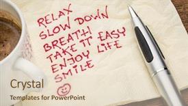  Presentation with breath - Beautiful slide deck featuring stress reduction concept - relax slow backdrop and a lemonade colored foreground