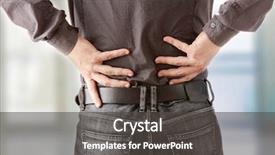  Presentation with back pain - PPT theme with stress relief - business man with back pain background and a dark gray colored foreground