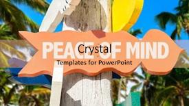  Presentation with peace - Presentation enhanced with stress relief - peace of mind sign background and a coral colored foreground