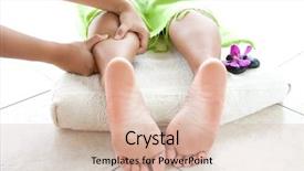  Presentation with spa - Cool new PPT layouts with stress relief - woman having leg massage backdrop and a soft green colored foreground