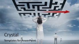  Presentation with landscape desert - Cool new slide set with stress response - business people looking up backdrop and a light blue colored foreground