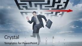  Presentation with code - Audience pleasing presentation design consisting of stress response - businessman leaping happily in front backdrop and a light blue colored foreground