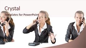  Presentation with call center reporting - Colorful slides enhanced with stress response - call center assistant responding backdrop and a lemonade colored foreground