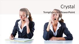  Presentation with call center reporting - Slide set enhanced with stress response - call center assistant responding background and a lemonade colored foreground