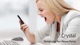  Presentation with rfid phone pay nfc - Amazing PPT layouts having stress response - picture of angry woman shouting backdrop and a soft green colored foreground