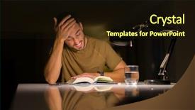  Presentation with special education young adult man - Beautiful presentation theme featuring stress study - young handsome man studying backdrop and a wine colored foreground