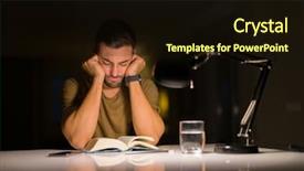  Presentation with home modiication - PPT theme with stress study - young handsome man studying background and a wine colored foreground