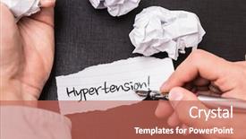  Presentation with hypertension - Presentation design having stress test cardiology - hypertension background and a coral colored foreground
