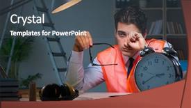  Presentation with tired - Cool new presentation with deases - tired architect working late long backdrop and a ocean colored foreground