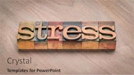  Presentation with abstract health - Theme featuring stress-word-abstract-in-letterpress background and a coral colored foreground