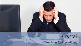  Presentation with paperwork - PPT layouts consisting of stress work - worried businessman with paperwork stressful background and a teal colored foreground