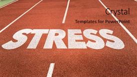  Presentation with stress - PPT theme with stress written on running track background and a red colored foreground
