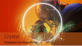  Presentation with football competition - Presentation consisting of stressed-american-football-player-wearing background and a gold colored foreground