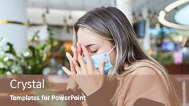  Presentation with face mask - Cool new slides with stressed-and-exhausted-woman backdrop and a coral colored foreground