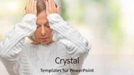  Presentation with pair of hands - Colorful slide deck enhanced with stressed because pain and migraine backdrop and a soft green colored foreground