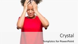  Presentation with afro - PPT theme with stressed because pain and migraine background and a white colored foreground