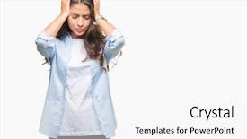  Presentation with stressed - Slide set having stressed because pain and migraine background and a white colored foreground