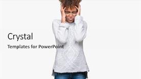  Presentation with african american seniors - PPT theme consisting of stressed because pain and migraine background and a  colored foreground