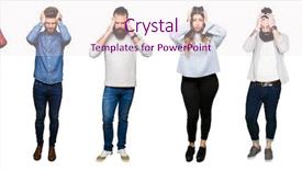 Presentation with people collage - Slide deck featuring stressed because pain and migraine background and a  colored foreground