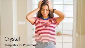  Presentation with migraine - Slide deck having stressed because pain and migraine background and a  colored foreground