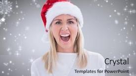  Presentation with stressed - PPT theme enhanced with stressed blonde in santa hat background and a  colored foreground