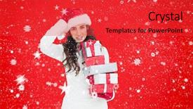  Presentation with stressed - Amazing theme having stressed brunnette in santa hat backdrop and a  colored foreground