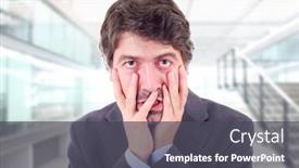  Presentation with stressed - Slide deck consisting of stressed-businessman-at-the-office background and a dark gray colored foreground