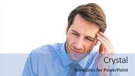  Presentation with stressed - Slides with stressed-businessman-holding-his-head background and a light blue colored foreground