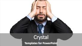  Presentation with rock minerals portrait - Slides with stressed businessman portrait background and a gray colored foreground